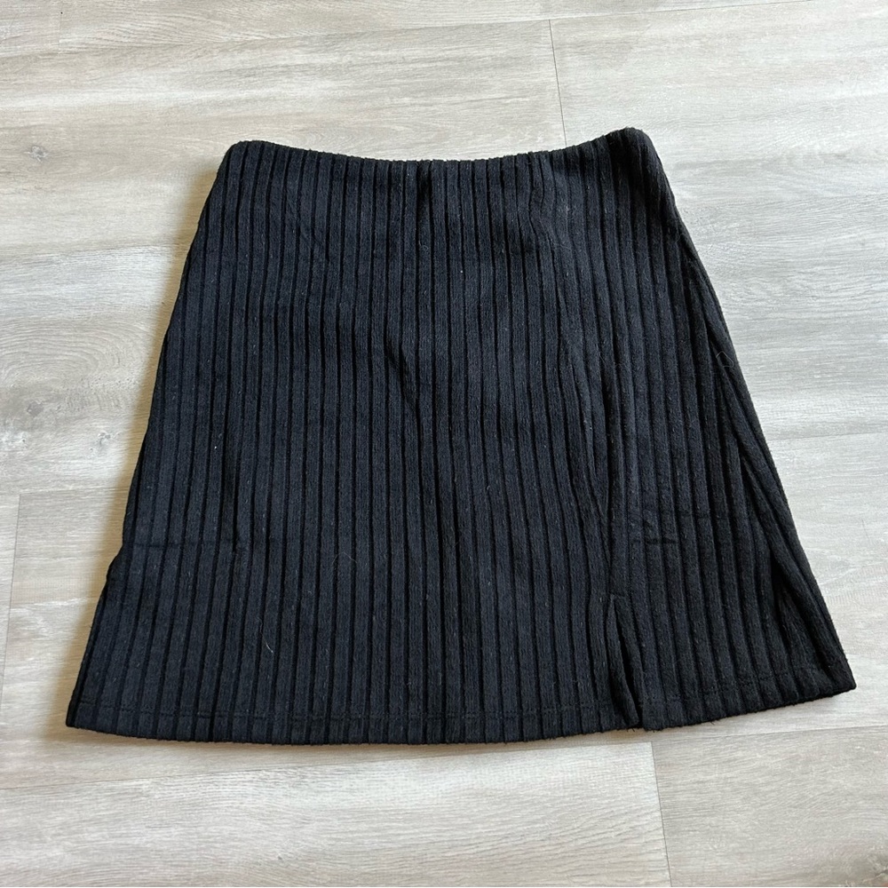 Princess Polly Ribbed Black mini skirt
